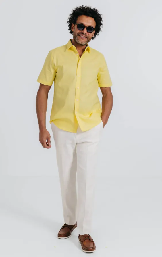 Yellow Linen Short Sleeve Shirt - photo 1 Yellow Linen Short Sleeve Shirt - photo 1
