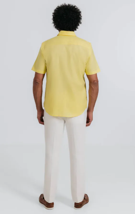Yellow Linen Short Sleeve Shirt - photo 3 Yellow Linen Short Sleeve Shirt - photo 3