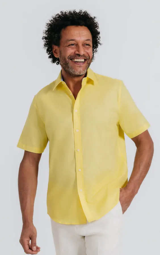Yellow Linen Short Sleeve Shirt Yellow Linen Short Sleeve Shirt