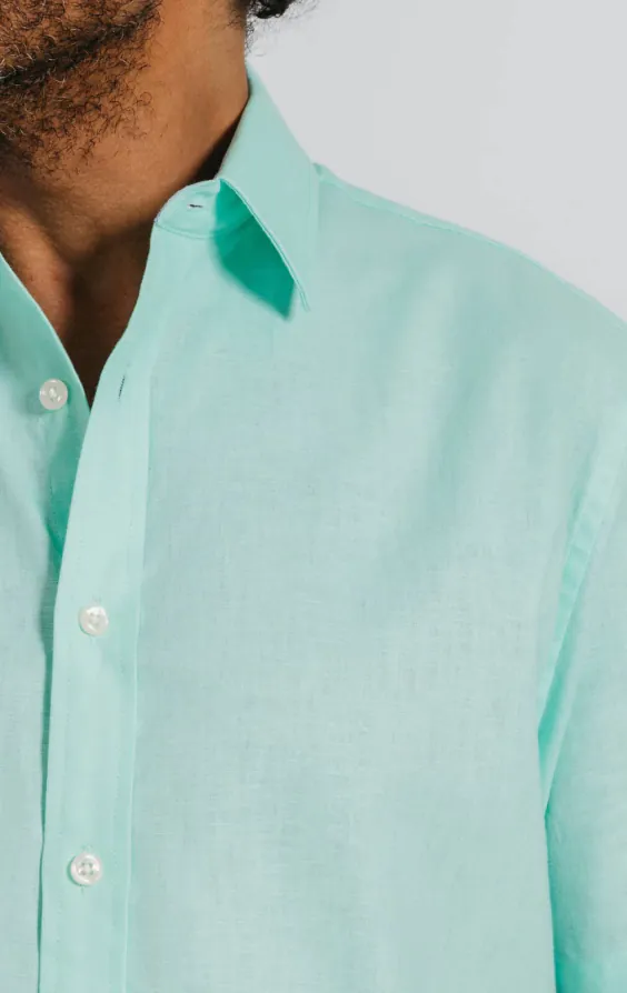 Aqua Linen Short Sleeve Shirt - photo 2 Aqua Linen Short Sleeve Shirt - photo 2