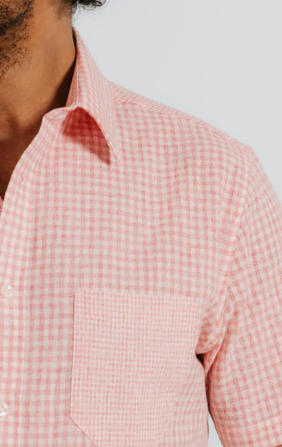 Coastal Cotton coral bay gingham LS sport shirt main image 0