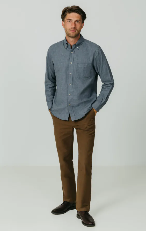 Blue Brushed Cotton Shirt - photo 2