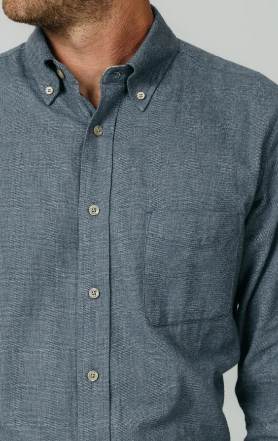 Blue Brushed Cotton Shirt - photo 3