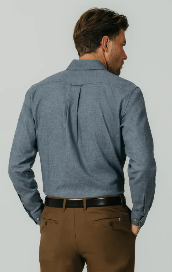 Blue Brushed Cotton Shirt - photo 4