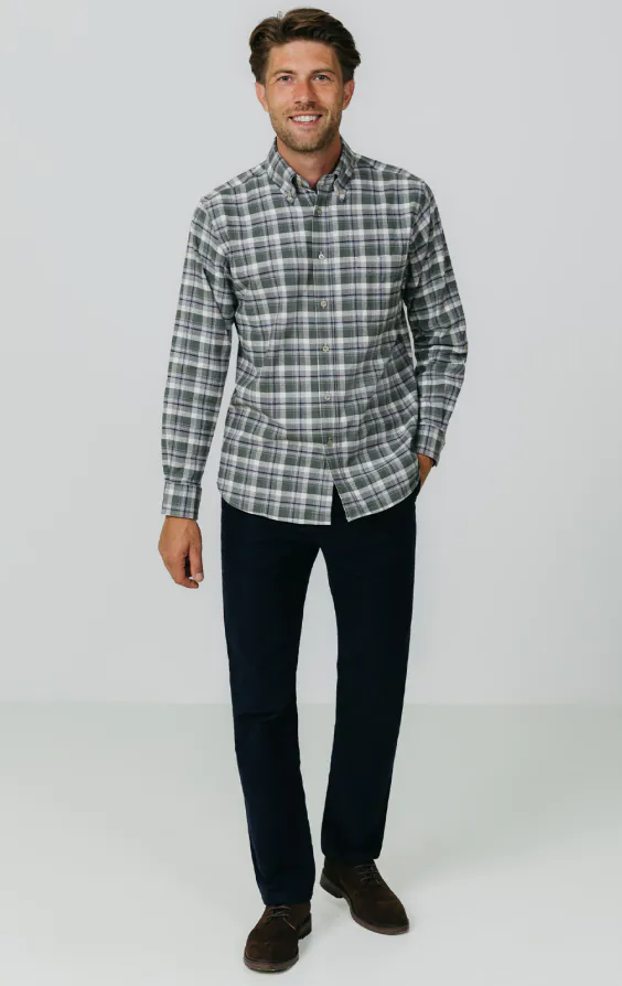 Green and Grey Check Brushed Cotton Shirt - photo 2 Green and Grey Check Brushed Cotton Shirt - photo 2