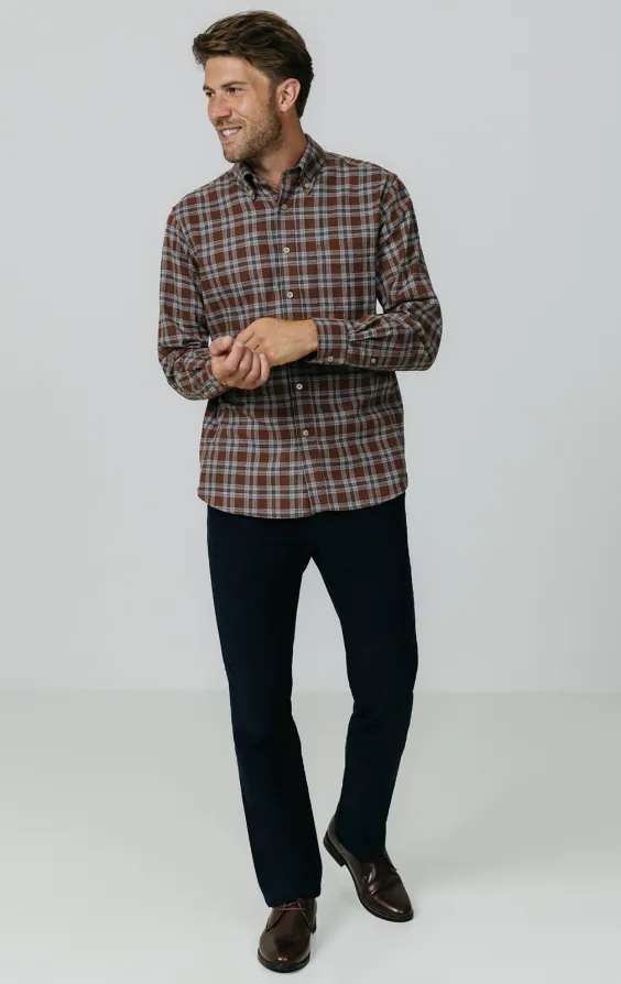 Rust and Grey Check Brushed Cotton Shirt - photo 2 Rust and Grey Check Brushed Cotton Shirt - photo 2