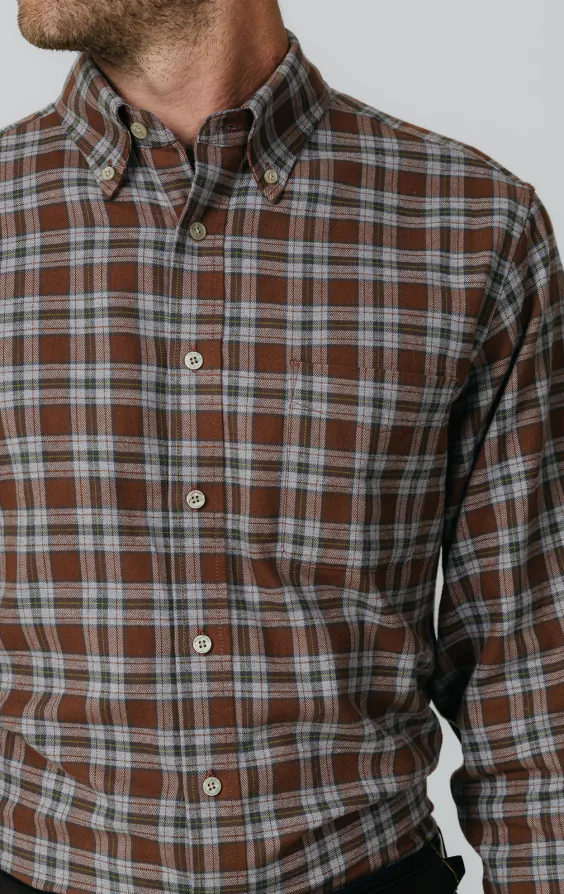Rust and Grey Check Brushed Cotton Shirt - photo 3 Rust and Grey Check Brushed Cotton Shirt - photo 3