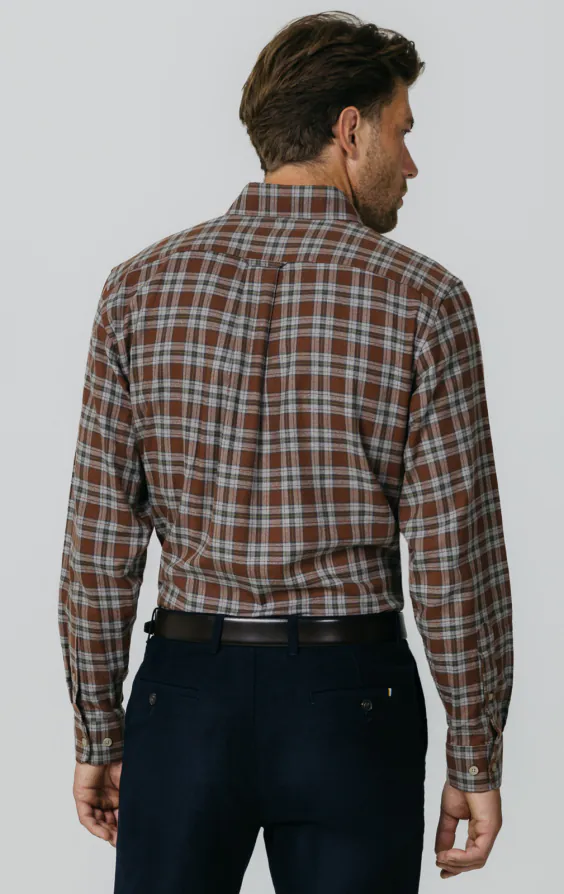 Rust and Grey Check Brushed Cotton Shirt - photo 4 Rust and Grey Check Brushed Cotton Shirt - photo 4