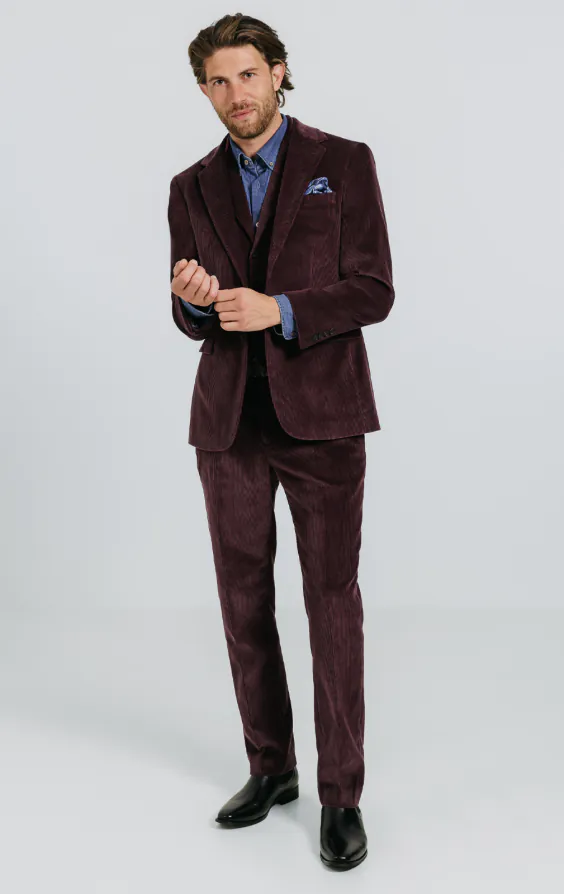 Burgundy Corduroy 3 Piece Suit - photo 1 Burgundy Corduroy 3 Piece Suit - photo 1