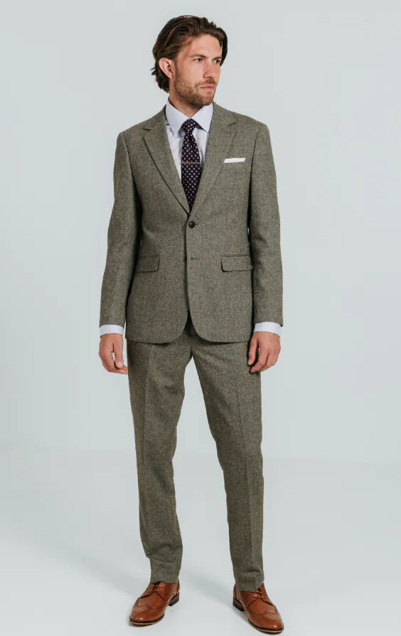 Sage Green Herringbone Tweed Suit - photo 2 Sage Green Herringbone Tweed Suit - photo 2