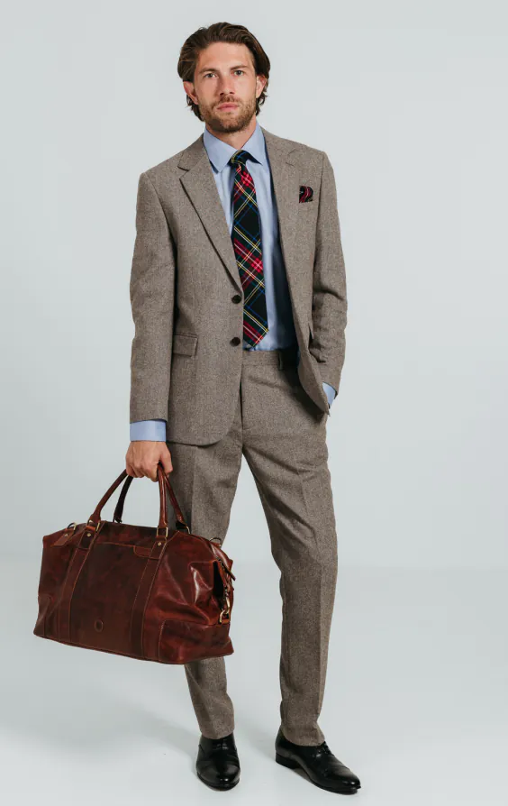 Brown Herringbone Tweed Suit - photo 1 Brown Herringbone Tweed Suit - photo 1