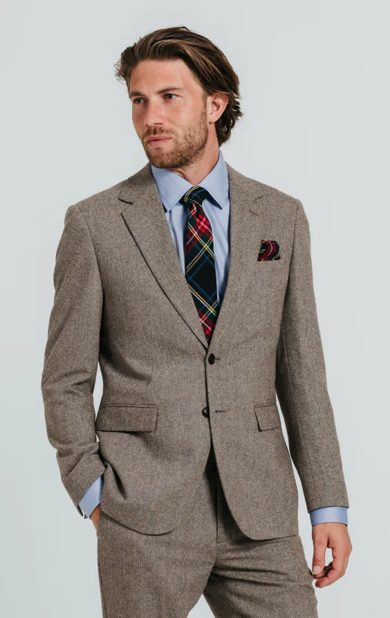 Brown Herringbone Tweed Suit Brown Herringbone Tweed Suit