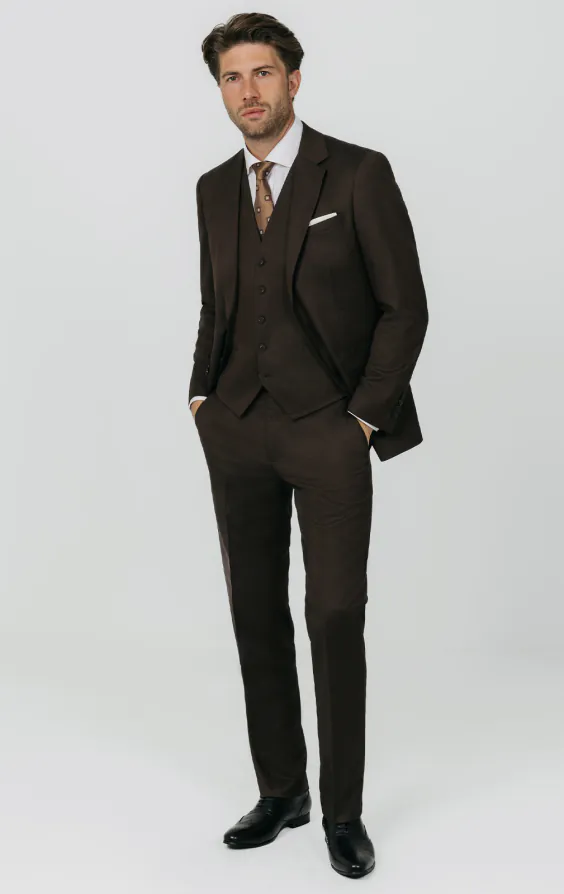 Brown Twill 3 Piece Suit - photo 1 Brown Twill 3 Piece Suit - photo 1