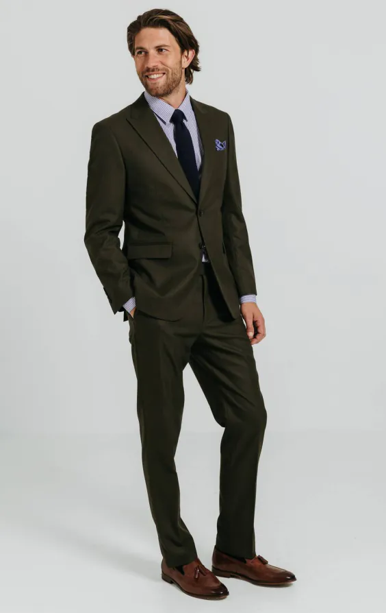 Dark Green Twill Suit - photo 1 Dark Green Twill Suit - photo 1