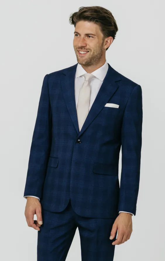 Royal Blue Shadow Check Suit Royal Blue Shadow Check Suit