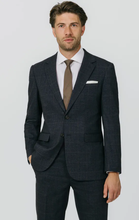 Navy with Rust Check Suit Navy with Rust Check Suit