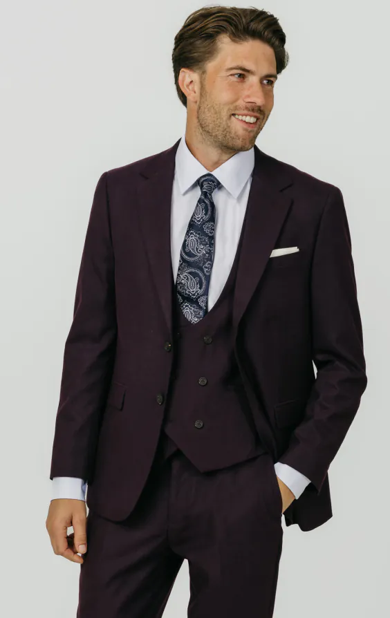 Blackberry Twill 3 Piece Suit Blackberry Twill 3 Piece Suit