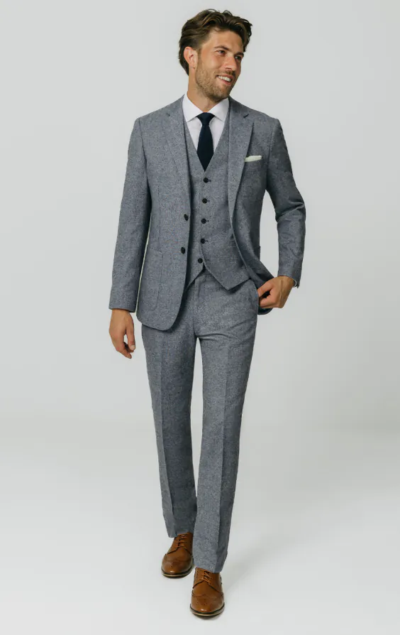 Blue Donegal Tweed 3 Piece Suit - photo 1