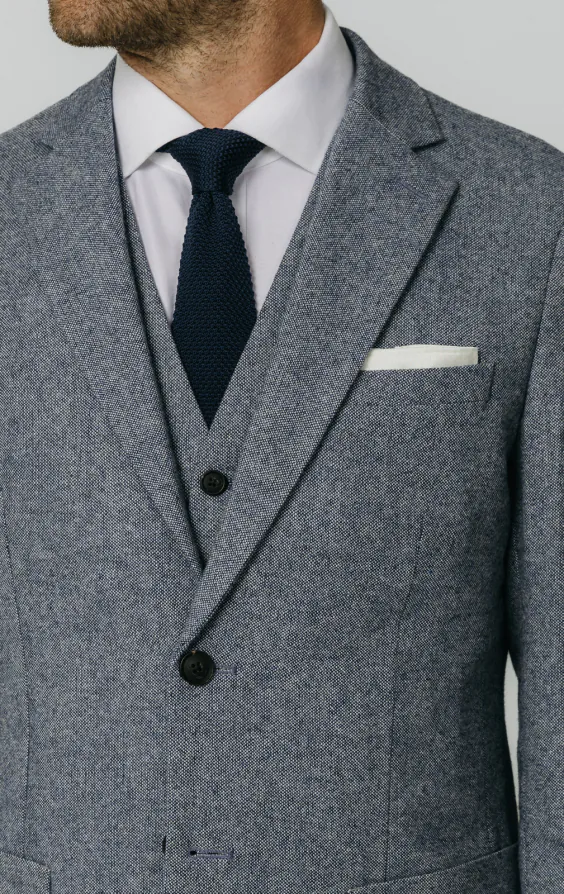 Blue Donegal Tweed 3 Piece Suit - photo 3