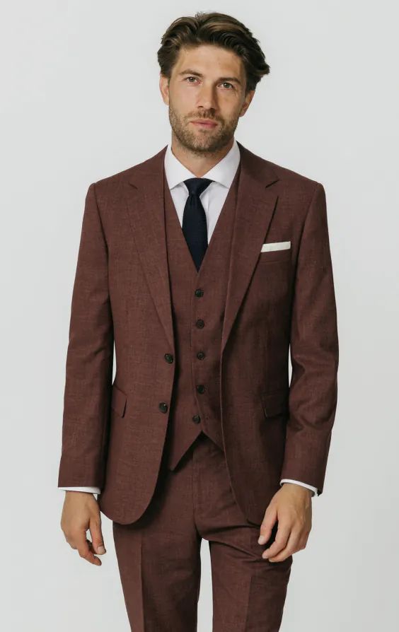 Dark Rosewood Weave 3 Piece Suit Dark Rosewood Weave 3 Piece Suit