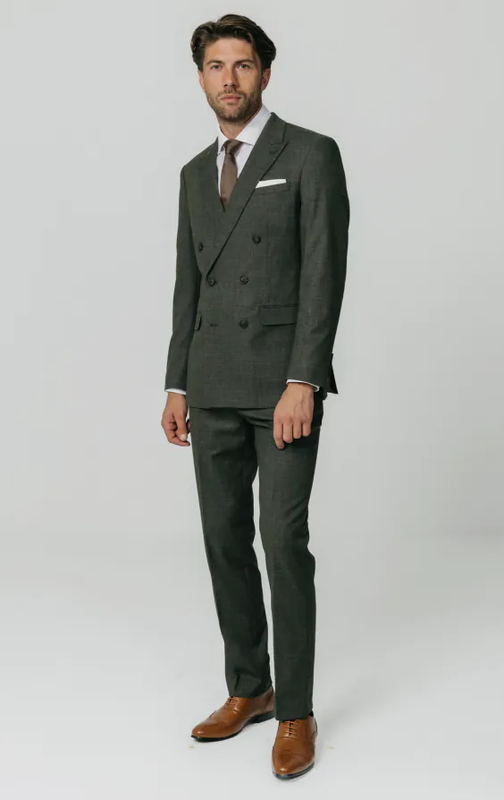 Green Weave Double Breasted Suit - photo 1 Green Weave Double Breasted Suit - photo 1