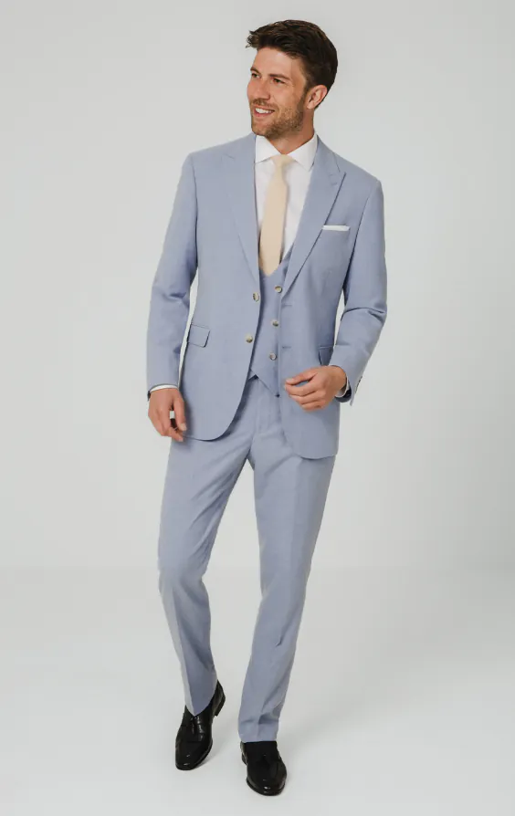 Light Blue Hopsack 3 Piece Suit - photo 1 Light Blue Hopsack 3 Piece Suit - photo 1