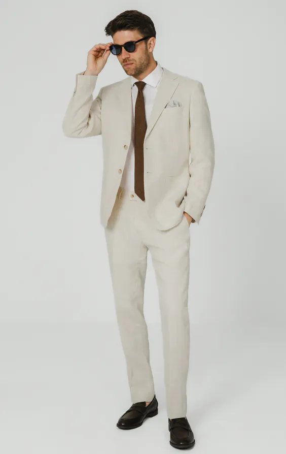 Cream Pure Linen Suit - photo 1