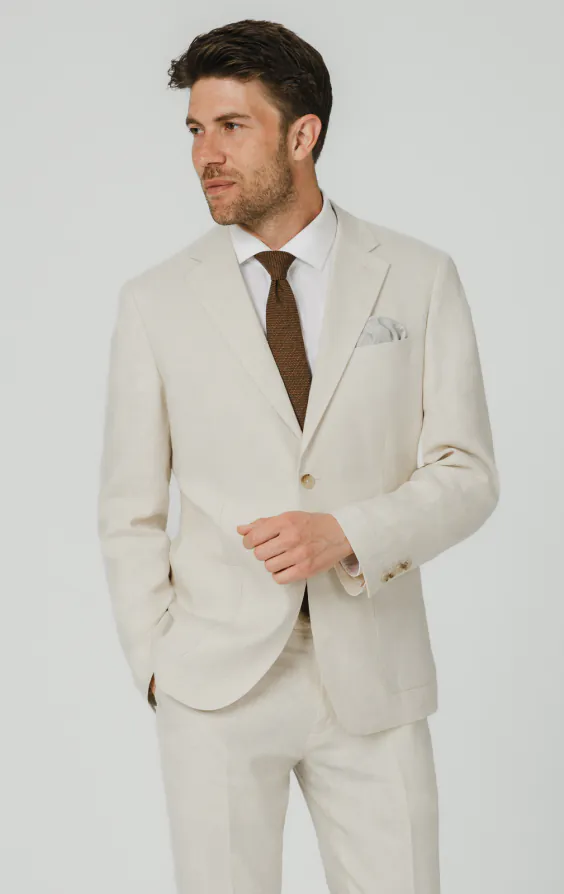 Cream Pure Linen Suit