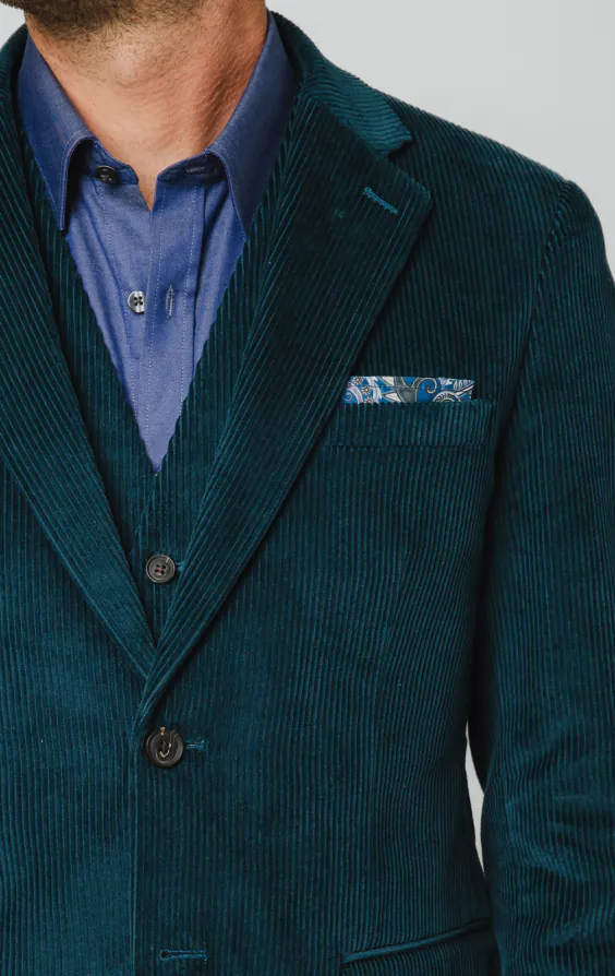Teal Corduroy 3 Piece Suit - photo 3