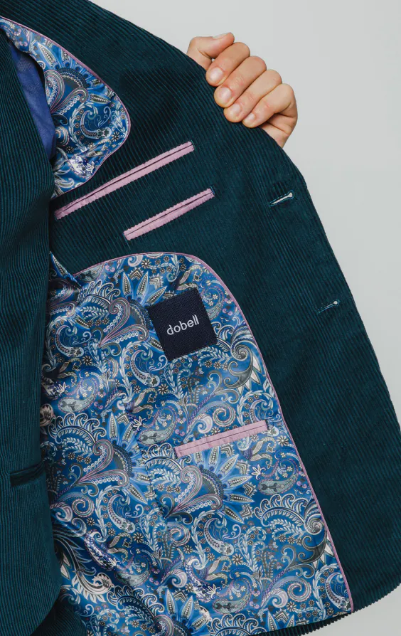 Teal Corduroy 3 Piece Suit - photo 4