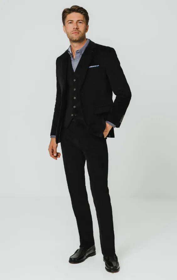 Black Corduroy 3 Piece Suit - photo 1 Black Corduroy 3 Piece Suit - photo 1