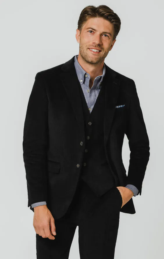 Black Corduroy 3 Piece Suit Black Corduroy 3 Piece Suit
