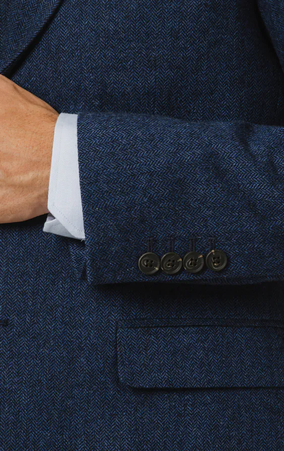 Blue Herringbone Tweed 3 Piece Suit - photo 2 Blue Herringbone Tweed 3 Piece Suit - photo 2