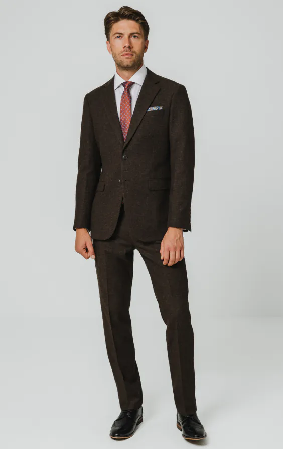 Dark Brown Donegal Tweed 3 Piece Suit - photo 1 Dark Brown Donegal Tweed 3 Piece Suit - photo 1