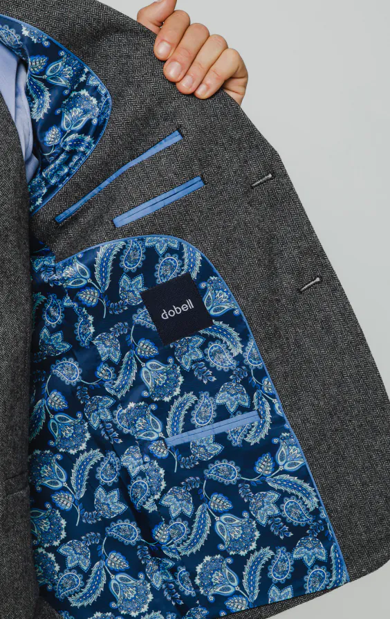 Grey Herringbone Tweed 3 Piece Suit - photo 4