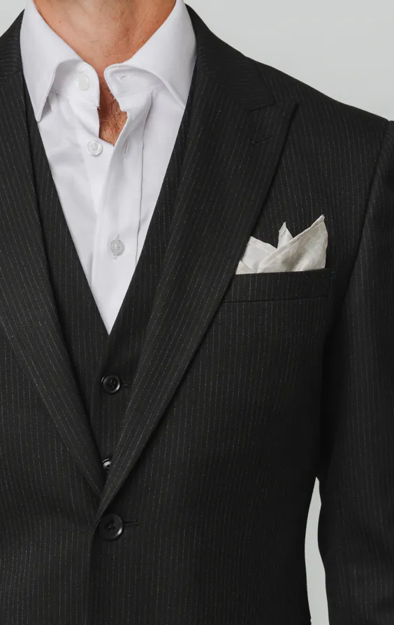 Black Pinstripe 3 Piece Suit - photo 3 Black Pinstripe 3 Piece Suit - photo 3