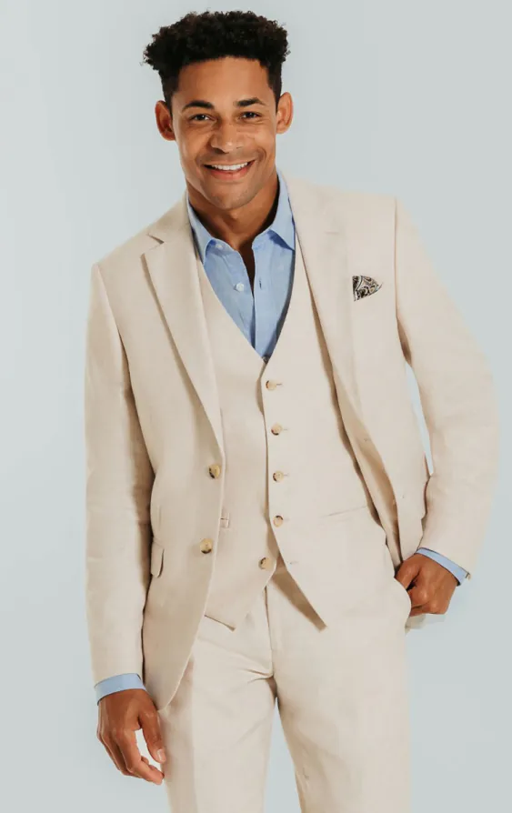 Cream Linen 3 Piece Suit Cream Linen 3 Piece Suit
