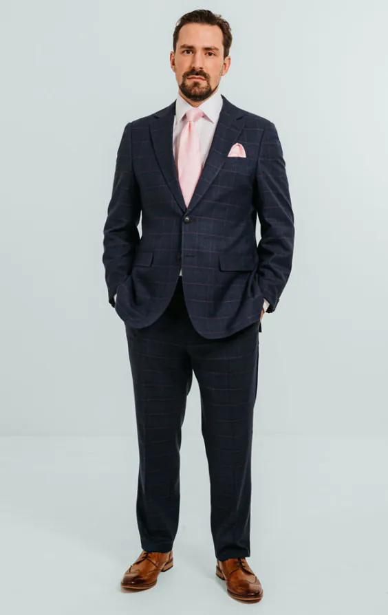 Navy with Pink Check Suit - photo 1