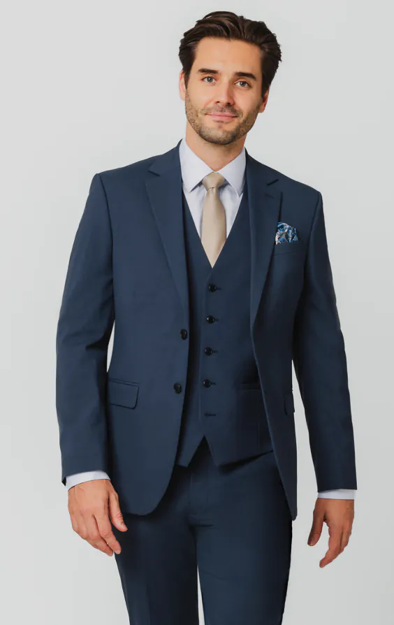 Mid Blue 3 Piece Suit Mid Blue 3 Piece Suit