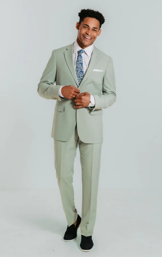Light Green Tuxedo Suit Sage Green Lanito Piece Suit Leonard Silver