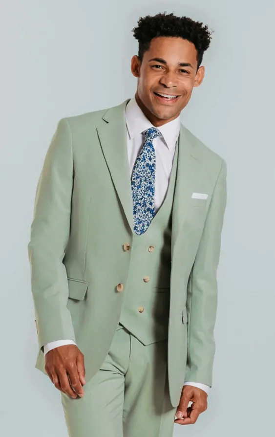 Dobell Pale Green 3 Piece Suit Dobell