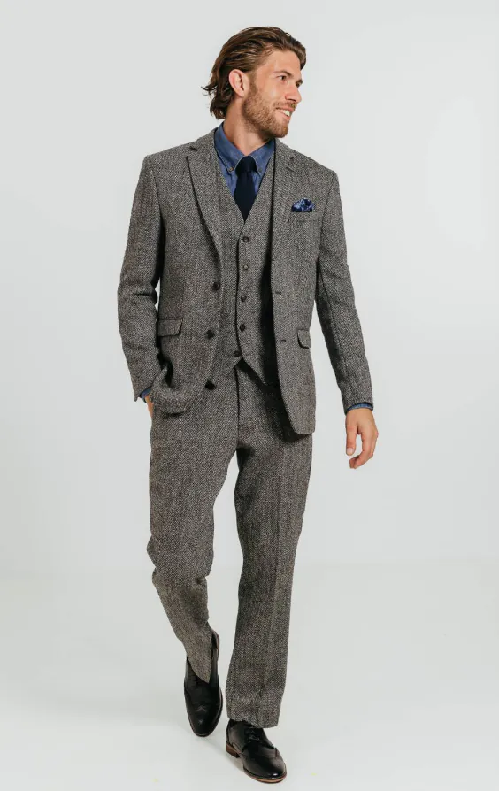 Harris Tweed Grey Herringbone Suit - photo 1 Harris Tweed Grey Herringbone Suit - photo 1