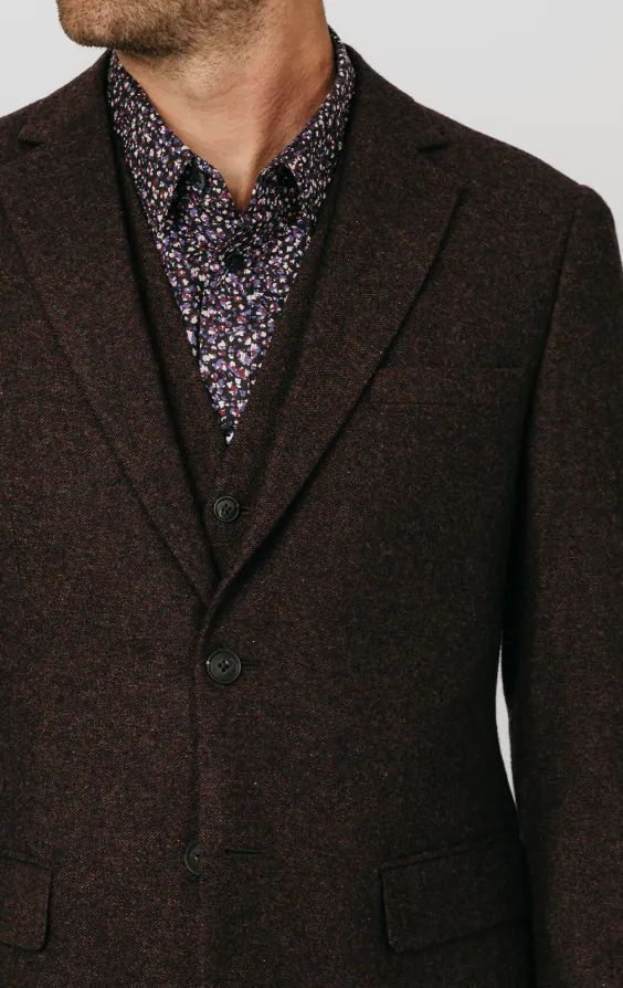 Burgundy Donegal Tweed 3 Piece Suit - photo 3 Burgundy Donegal Tweed 3 Piece Suit - photo 3