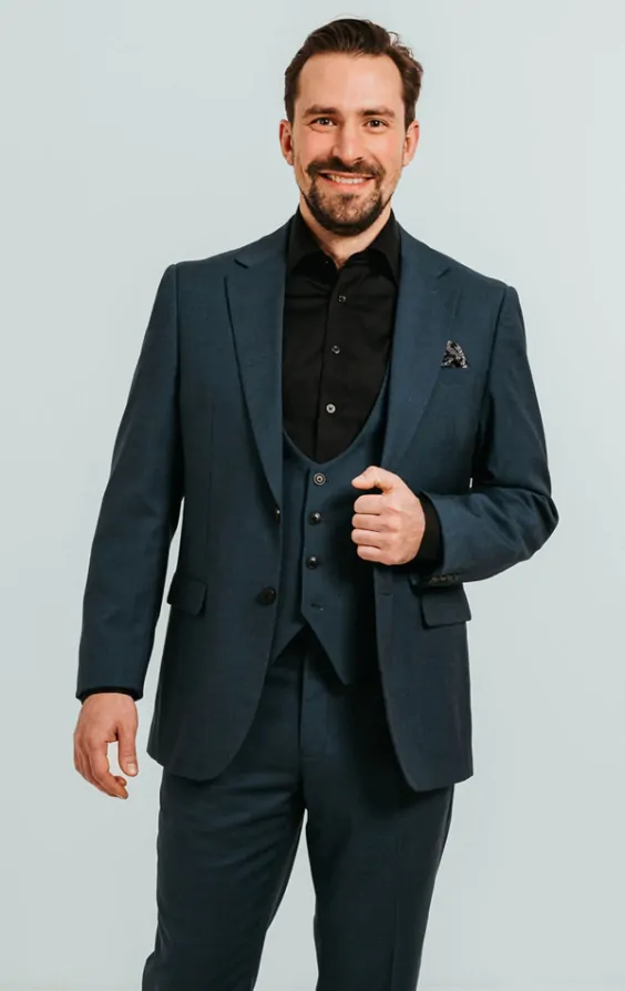 Dobell Teal 3 Piece Suit Dobell