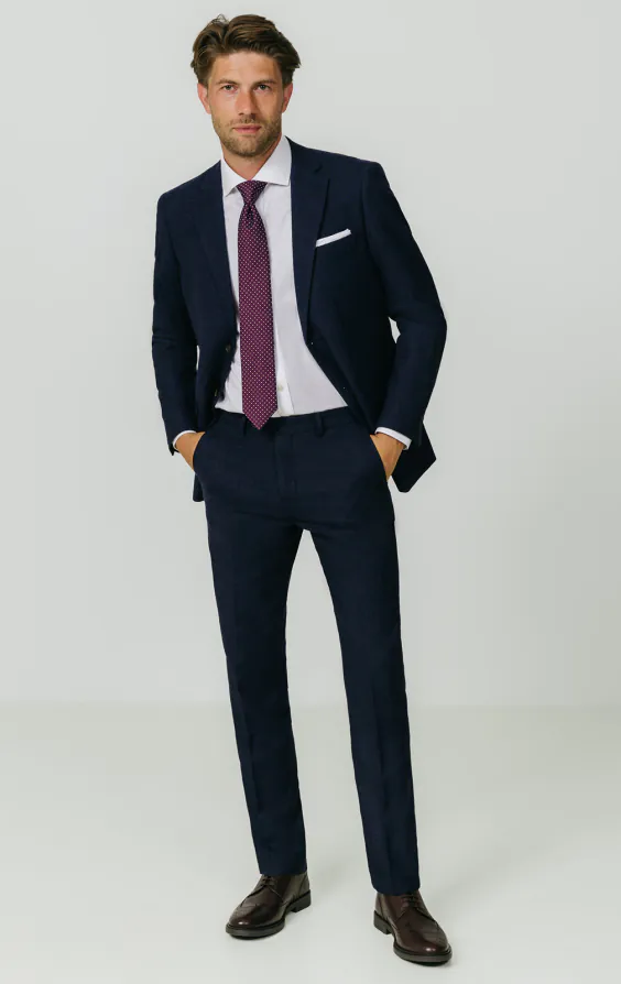 Navy Donegal Tweed Suit - photo 1 Navy Donegal Tweed Suit - photo 1
