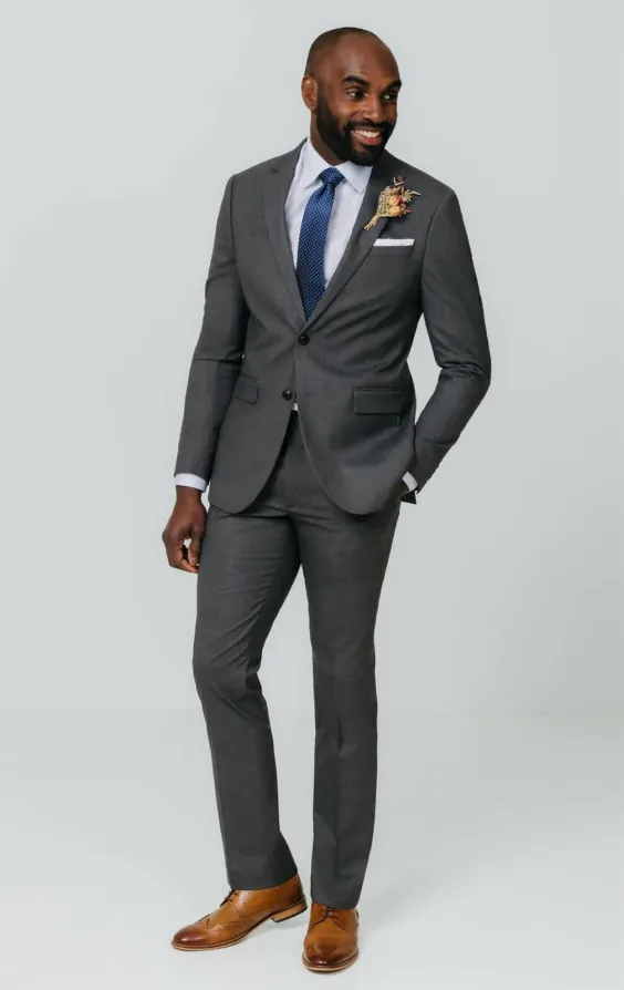 Dobell Grey Slim Fit Suit Dobell