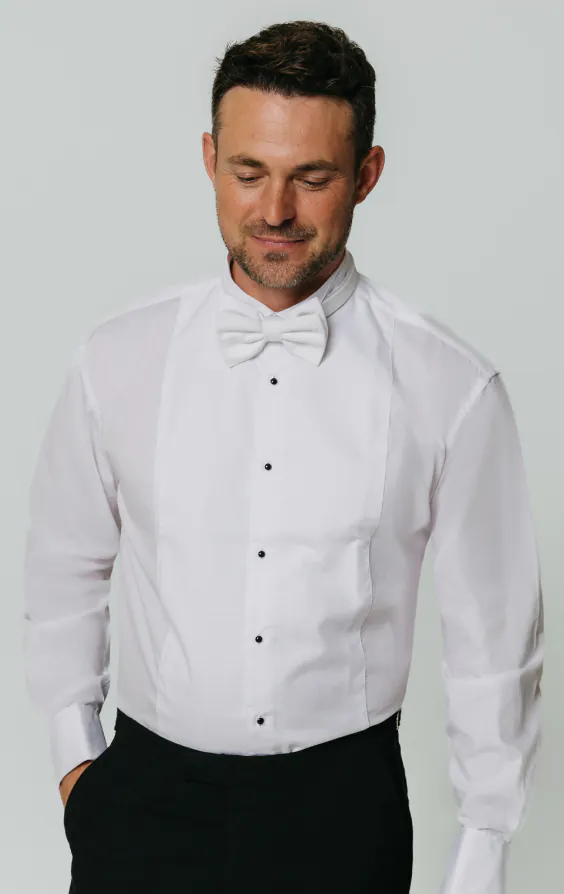 Wing Collar, Marcella Front Tuxedo Shirt Wing Collar, Marcella Front Tuxedo Shirt