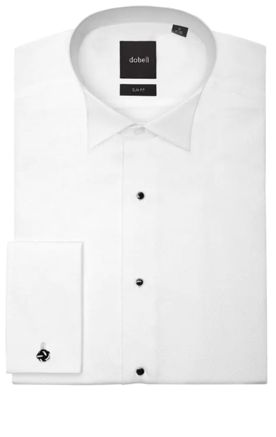 Wing Collar, Marcella Front Slim Fit Tuxedo Shirt by Dobell - photo 1 Wing Collar, Marcella Front Slim Fit Tuxedo Shirt by Dobell - photo 1