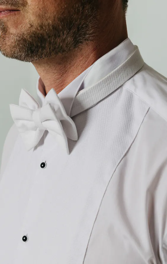 Wing Collar, Marcella Front Slim Fit Tuxedo Shirt by Dobell - photo 3 Wing Collar, Marcella Front Slim Fit Tuxedo Shirt by Dobell - photo 3
