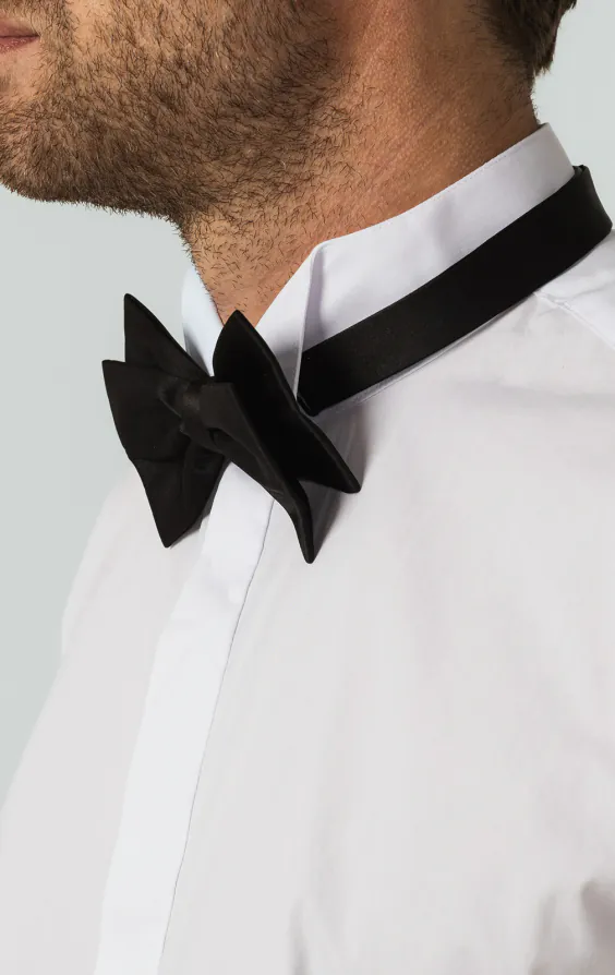 100% Cotton, Wing Collar, Plain Front, Slim Fit Tuxedo Shirt by Dobell - photo 2 100% Cotton, Wing Collar, Plain Front, Slim Fit Tuxedo Shirt by Dobell - photo 2